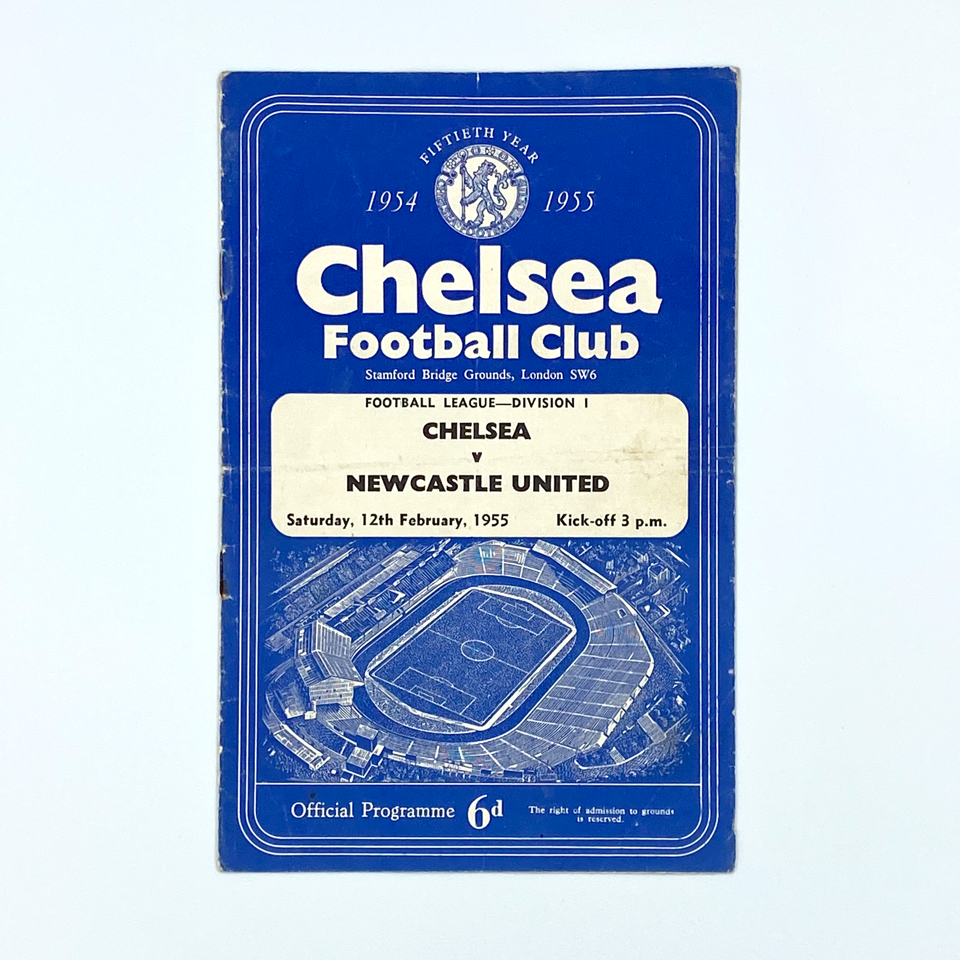 Chelsea vs Newcastle United Programme (12 February, 1955)