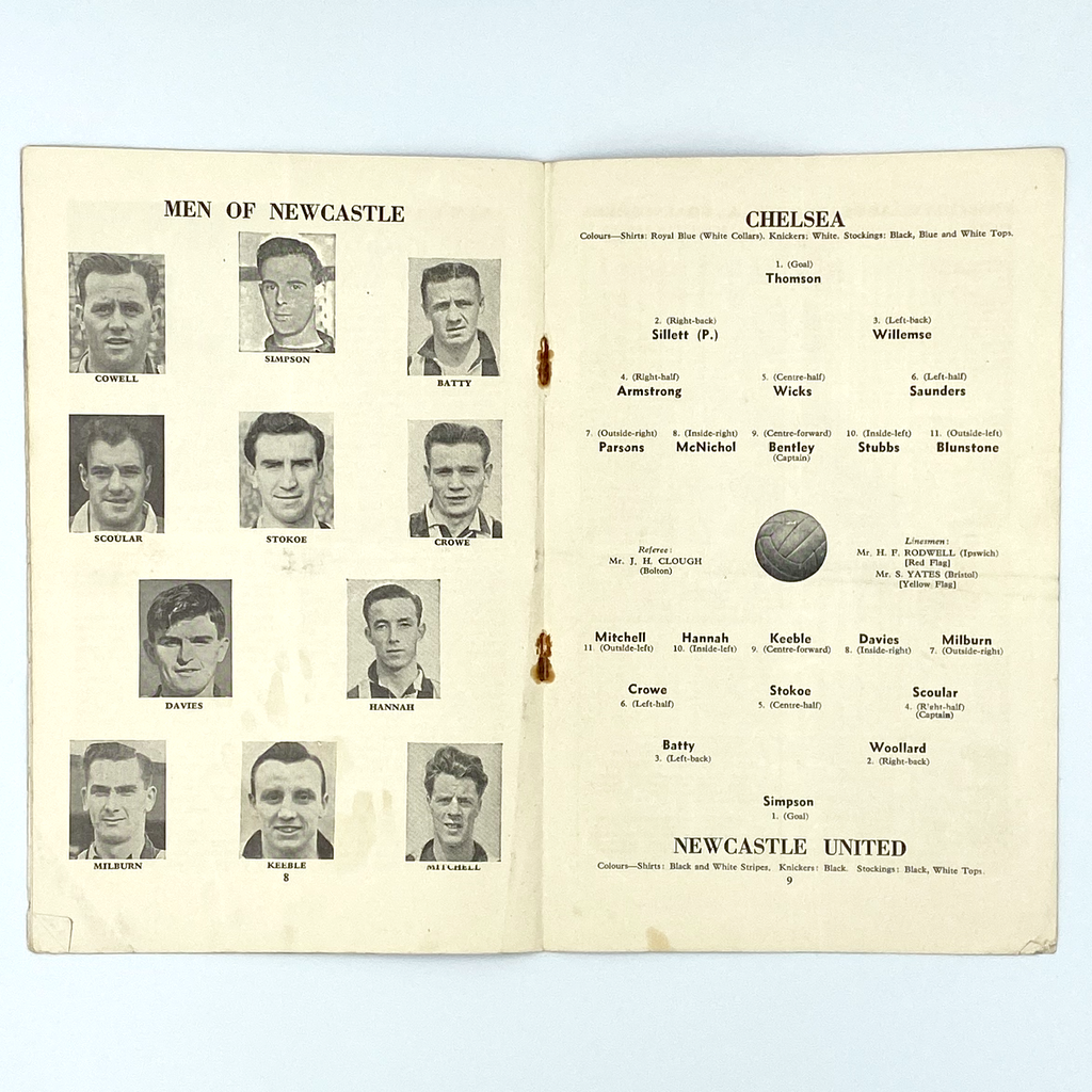 Chelsea vs Newcastle United Programme (12 February, 1955)