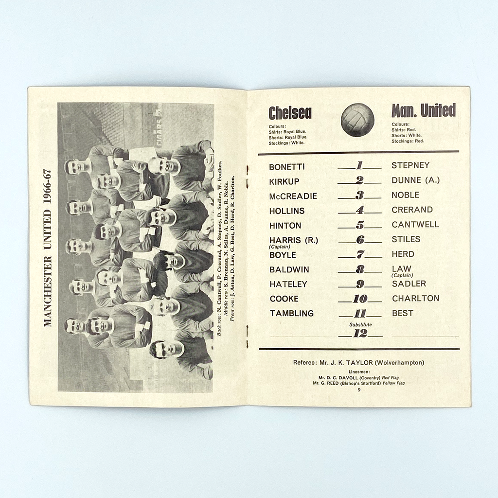 Chelsea vs Manchester United Programme (5 November, 1966)