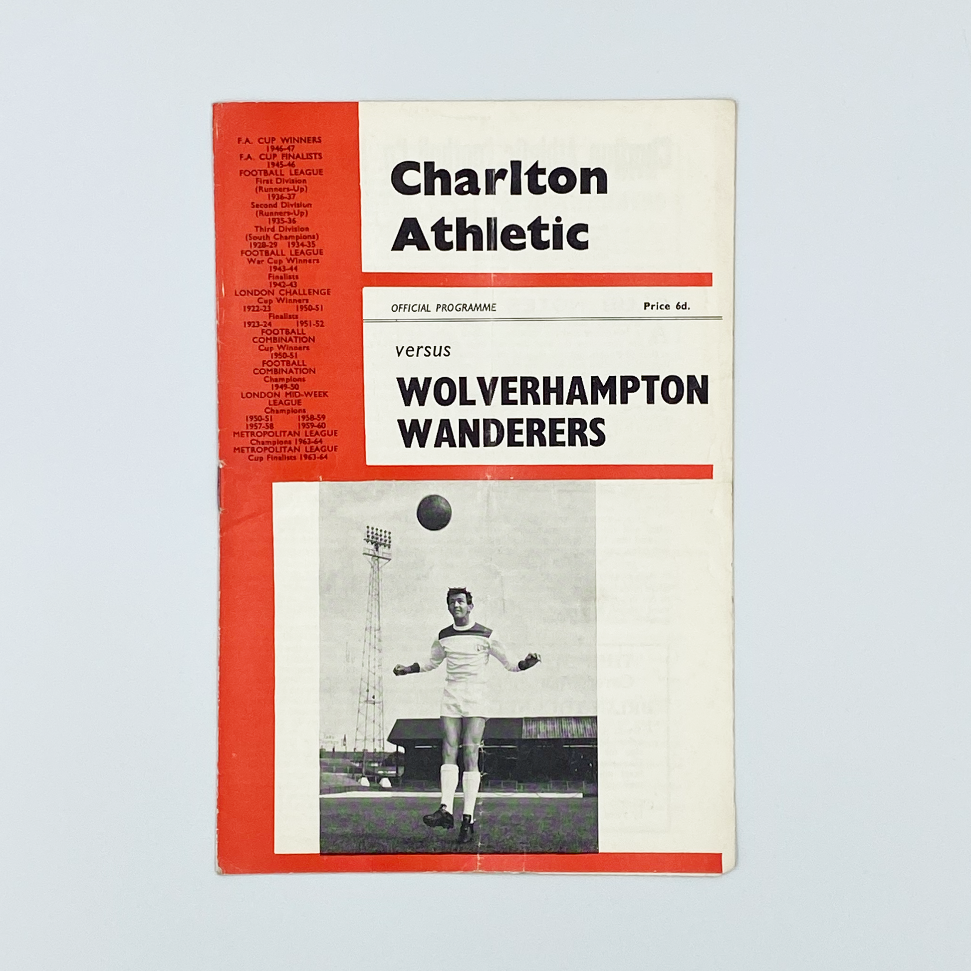Charlton Athletic vs Wolverhampton Wanderers Programme (8 January, 1966)