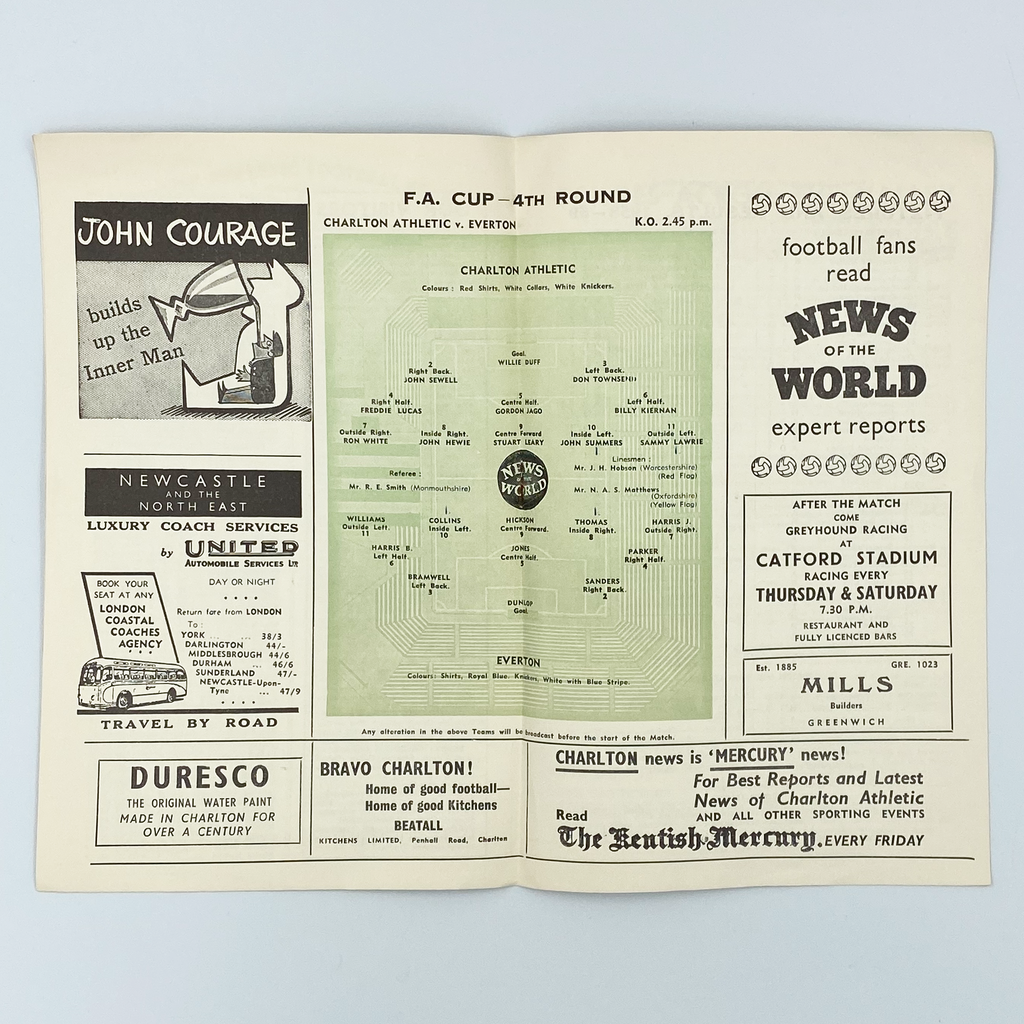 Charlton Athletic vs Everton Programme (24 January, 1959)