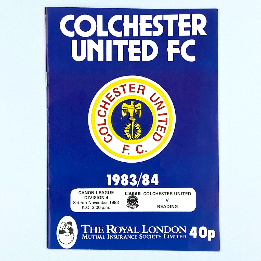 Colchester United vs Reading Programme (5 November, 1983)