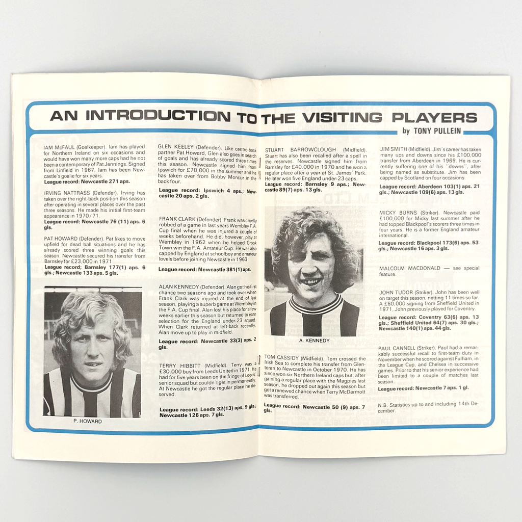 Carlisle United vs Newcastle United Programme (26 December, 1974)