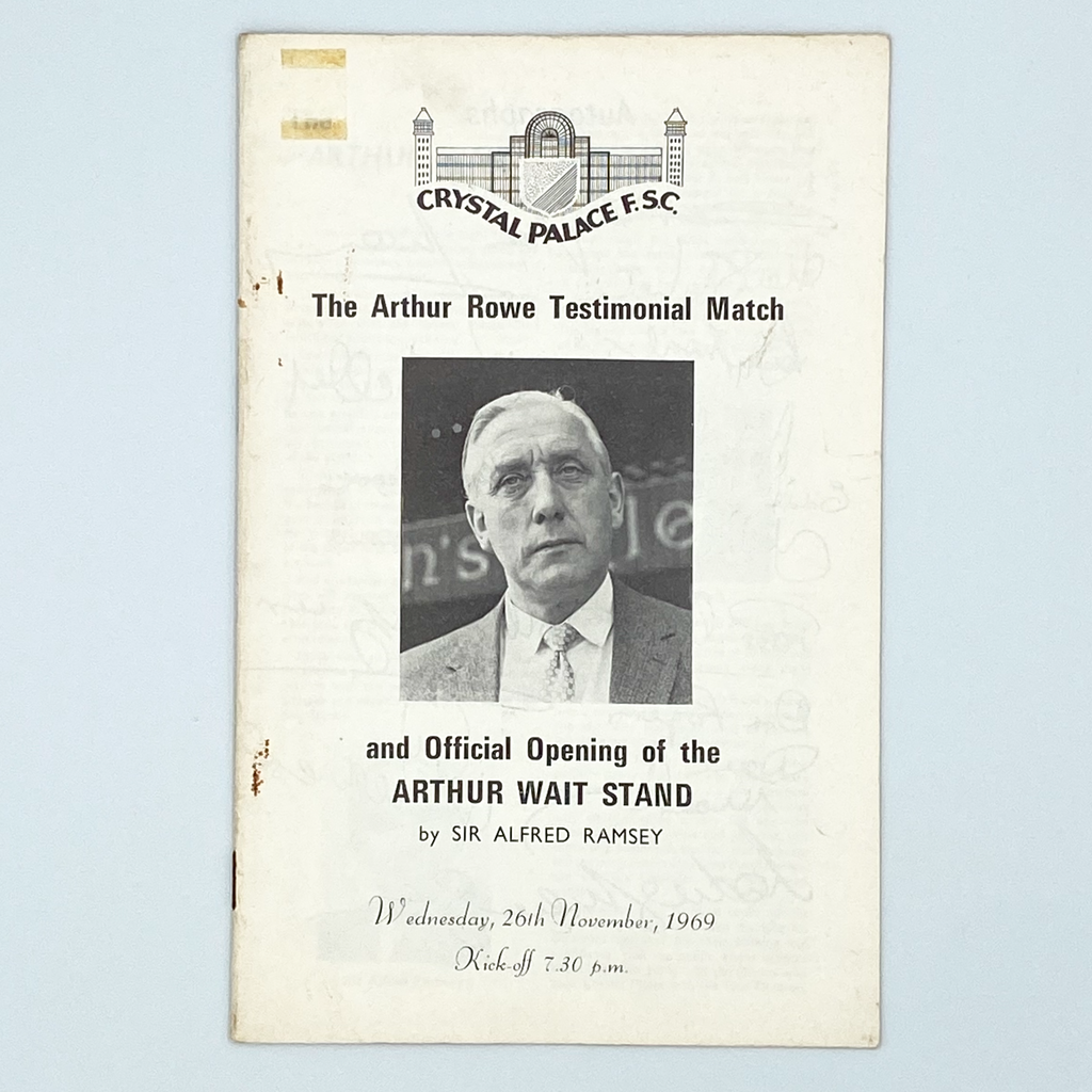 Arthur Rowe Testimonial Match Programme (26 November, 1969)