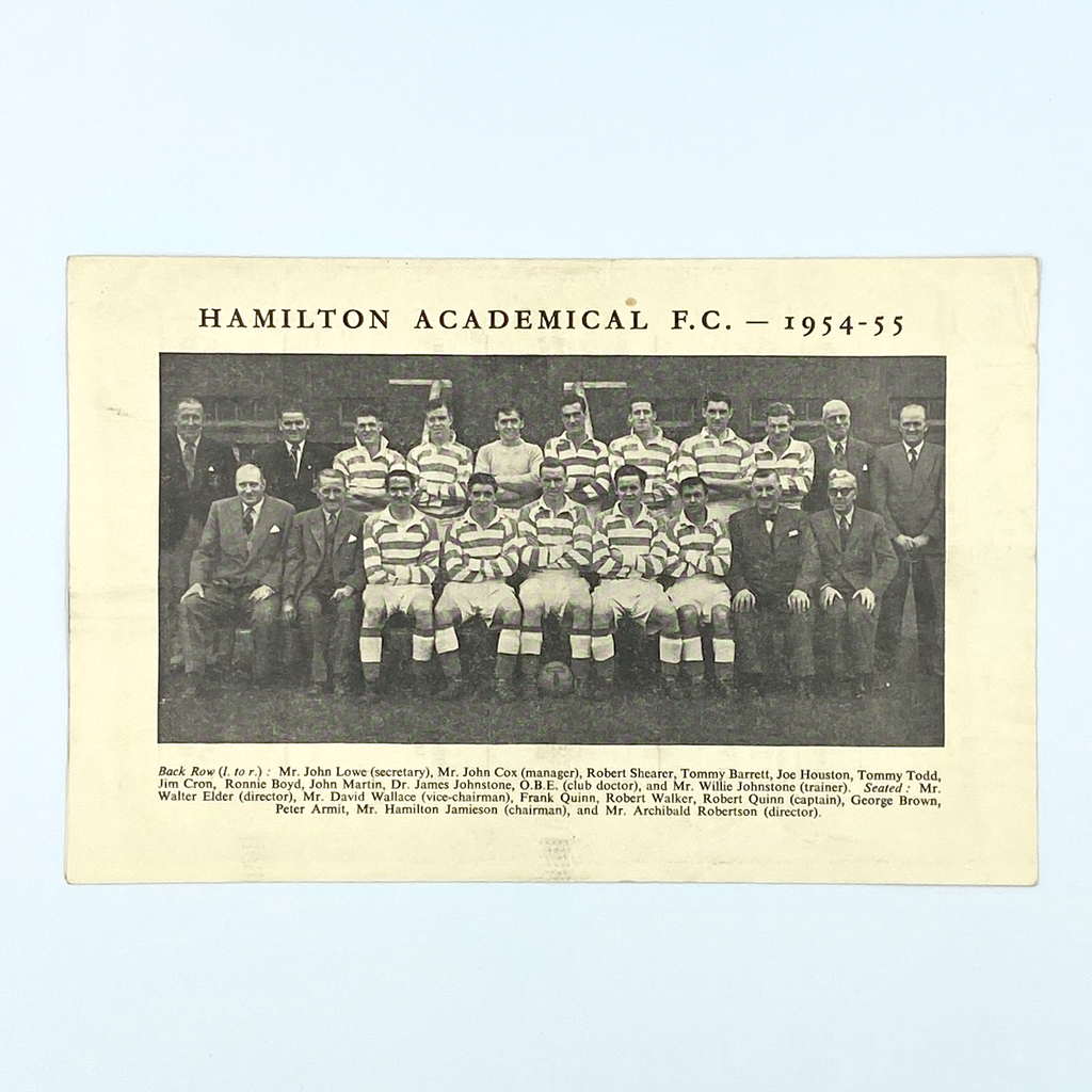 Crystal Palace vs Hamilton Academical Programme (4 April, 1955)