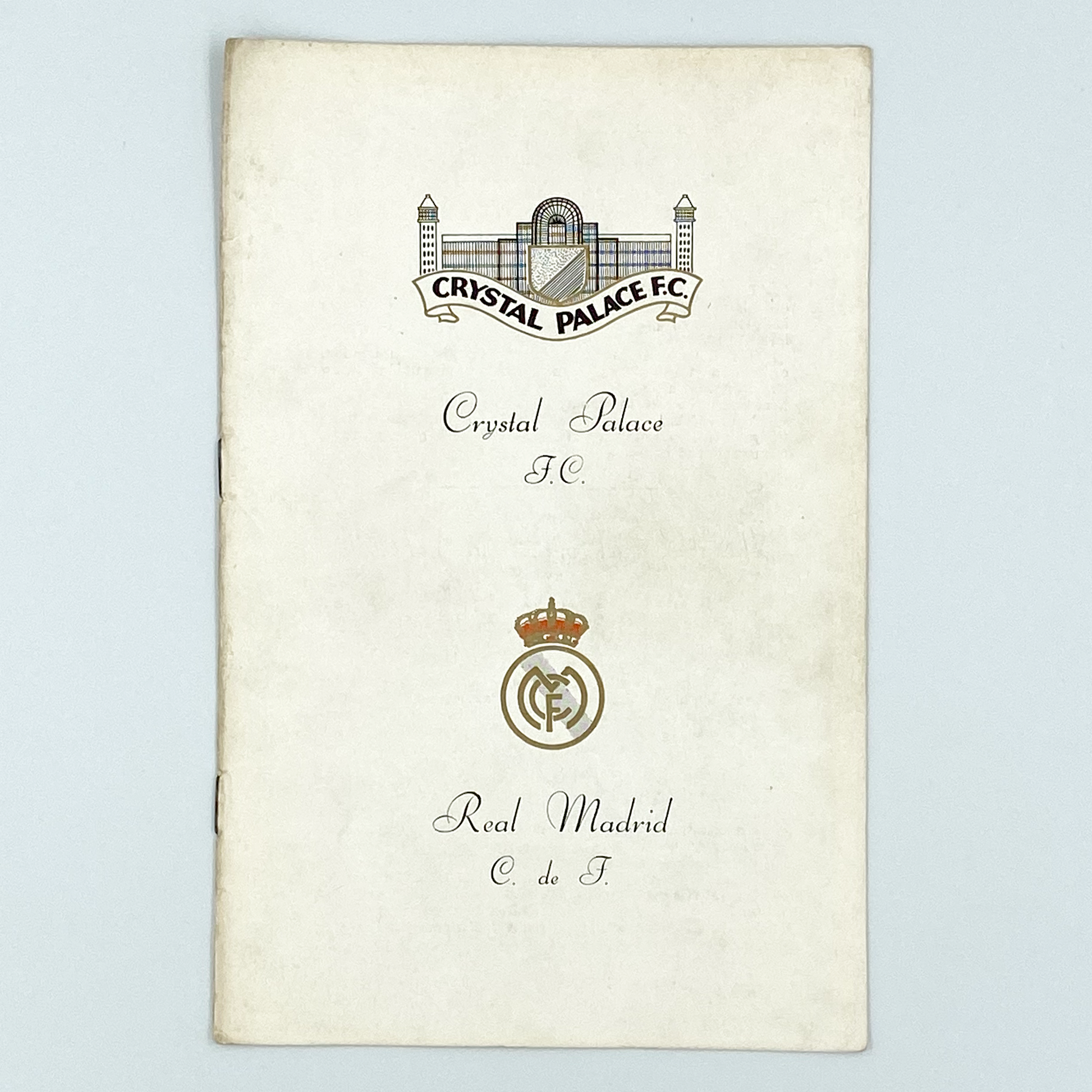 Crystal Palace vs Real Madrid Programme (18 April, 1962)