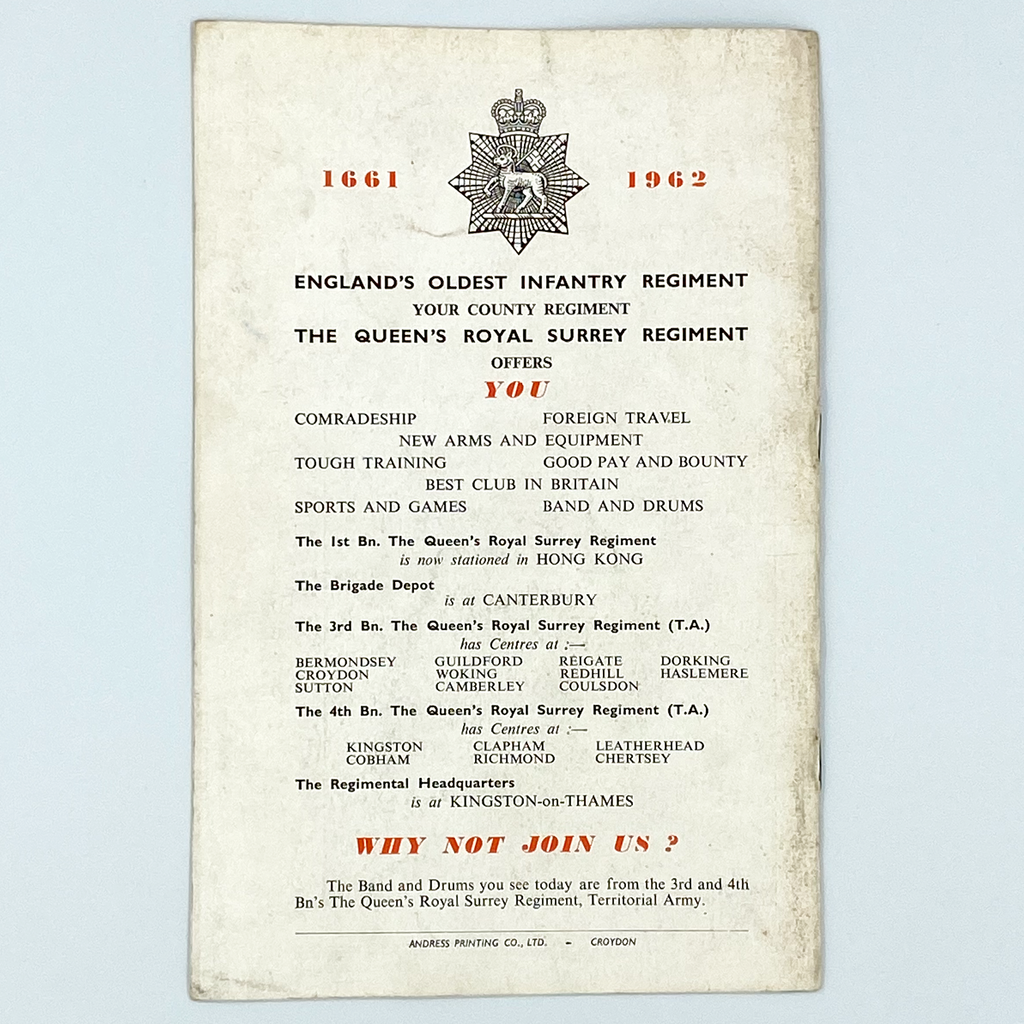 Crystal Palace vs Real Madrid Programme (18 April, 1962)