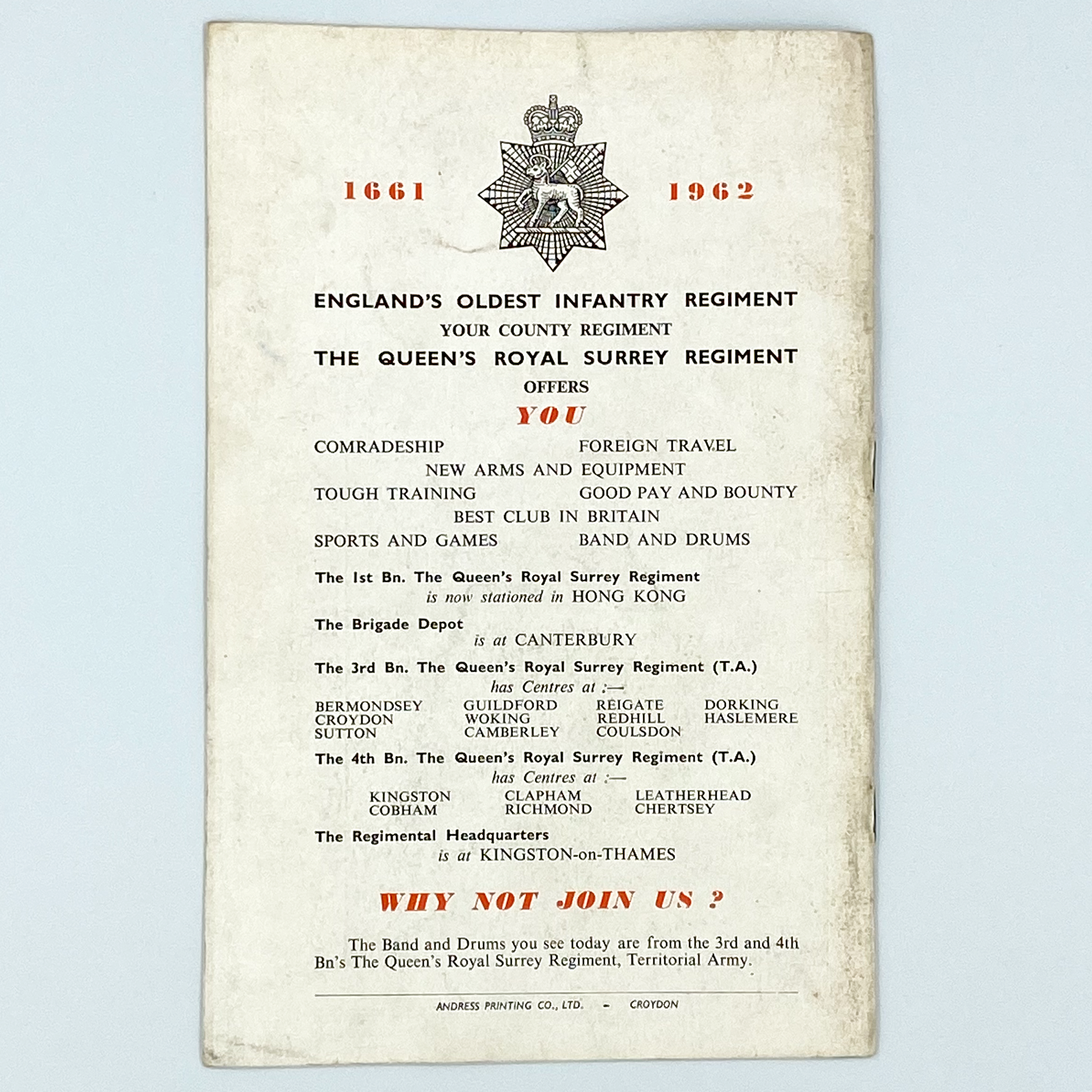 Crystal Palace vs Real Madrid Programme (18 April, 1962)