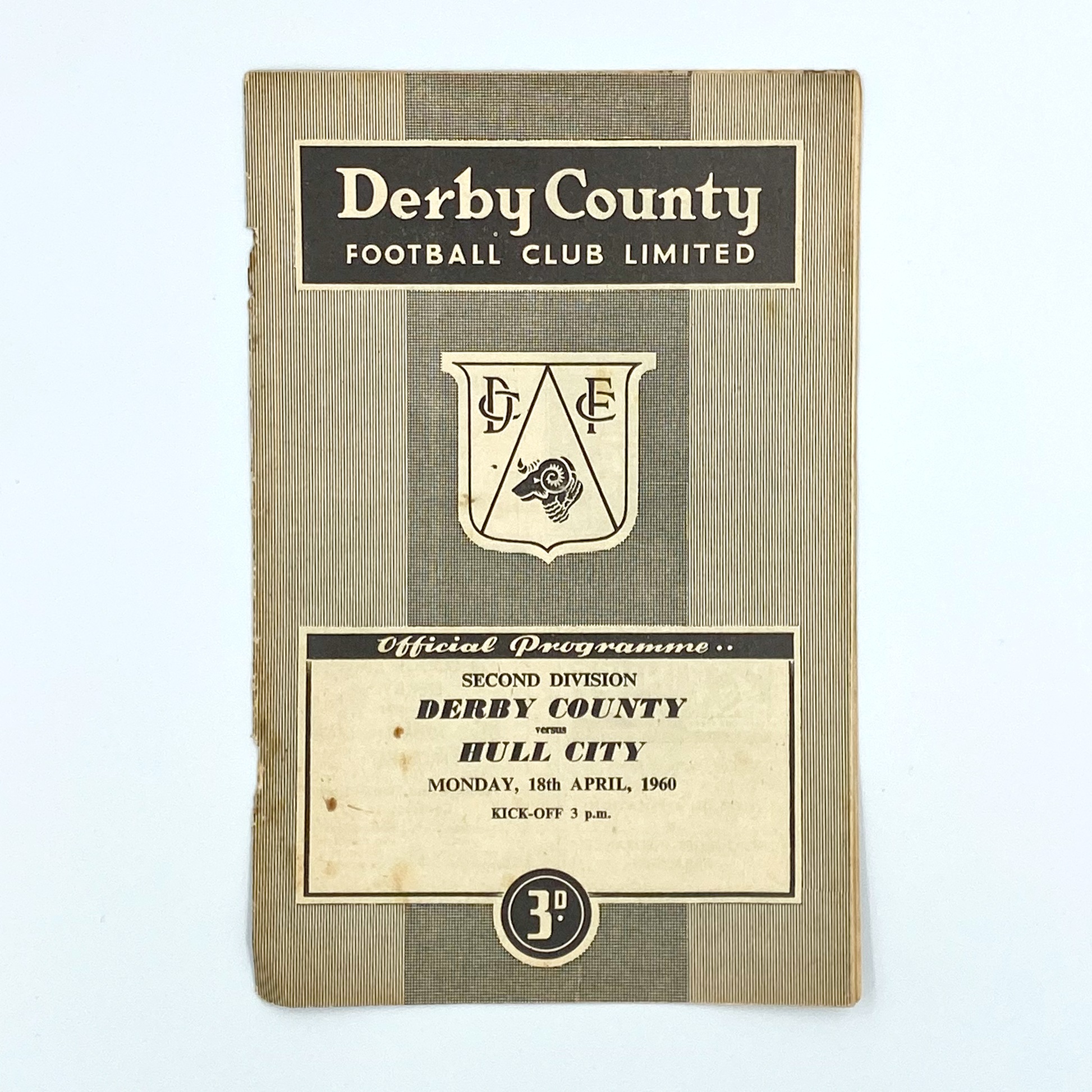 Derby County vs Hull City Programme (18 April, 1960)