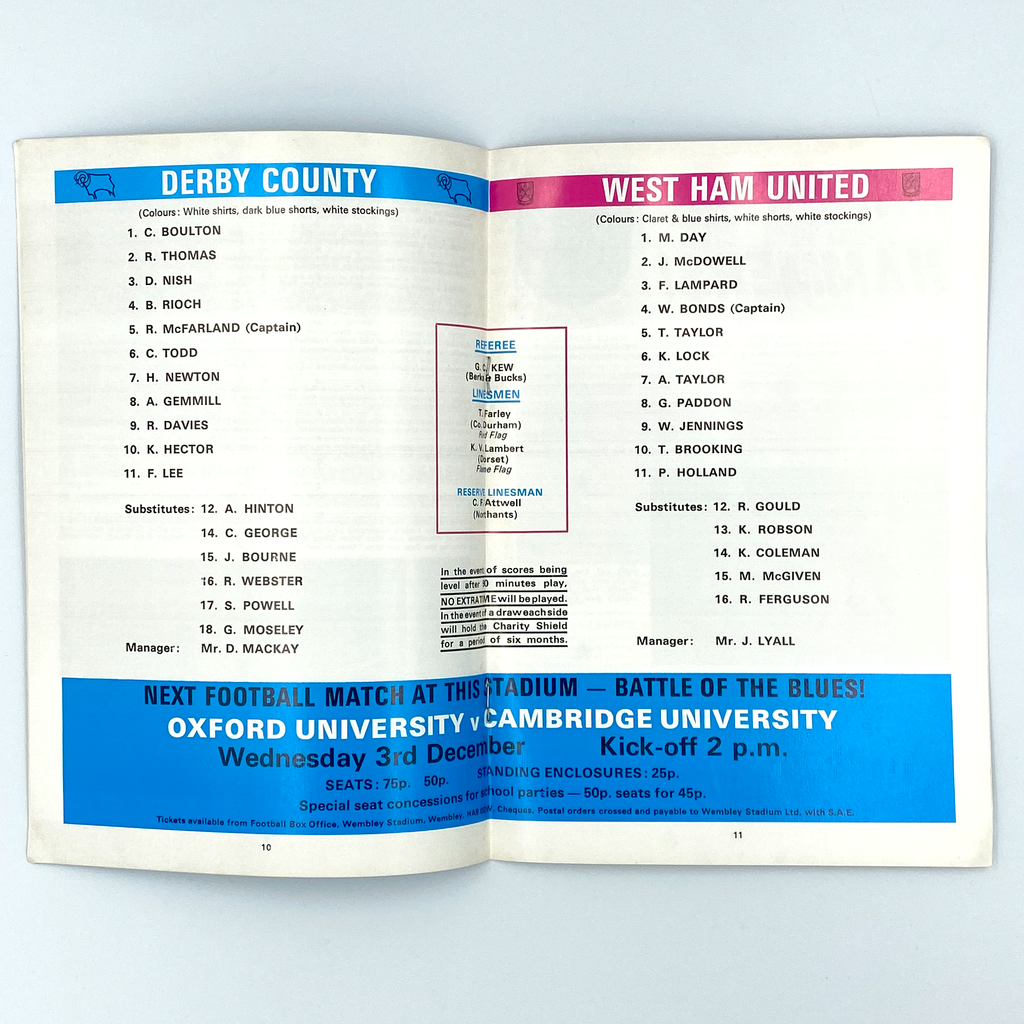 1975 Charity Shield Programme (9 August, 1975)