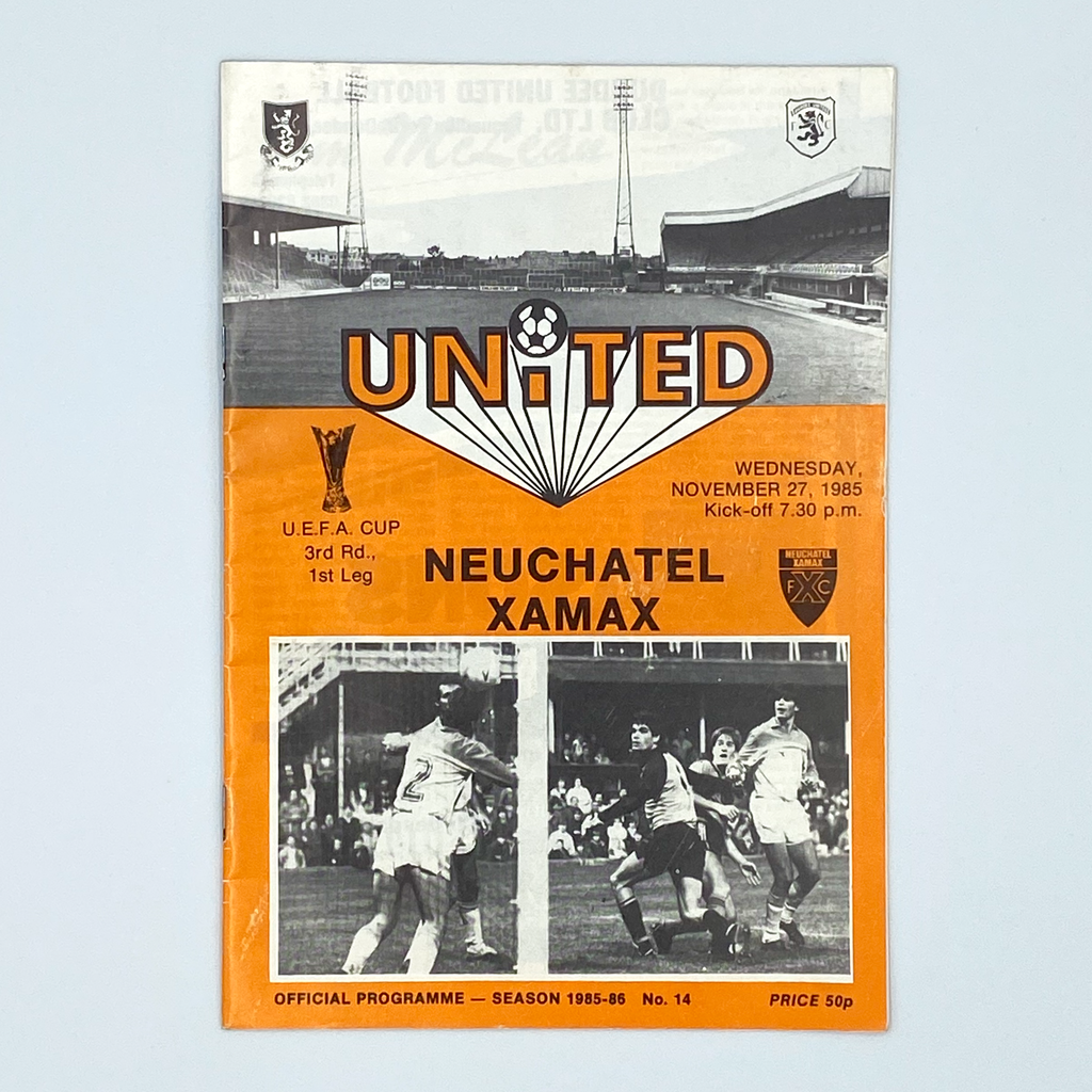 Dundee United vs Neuchâtel Xamax Programme (27 November, 1985)
