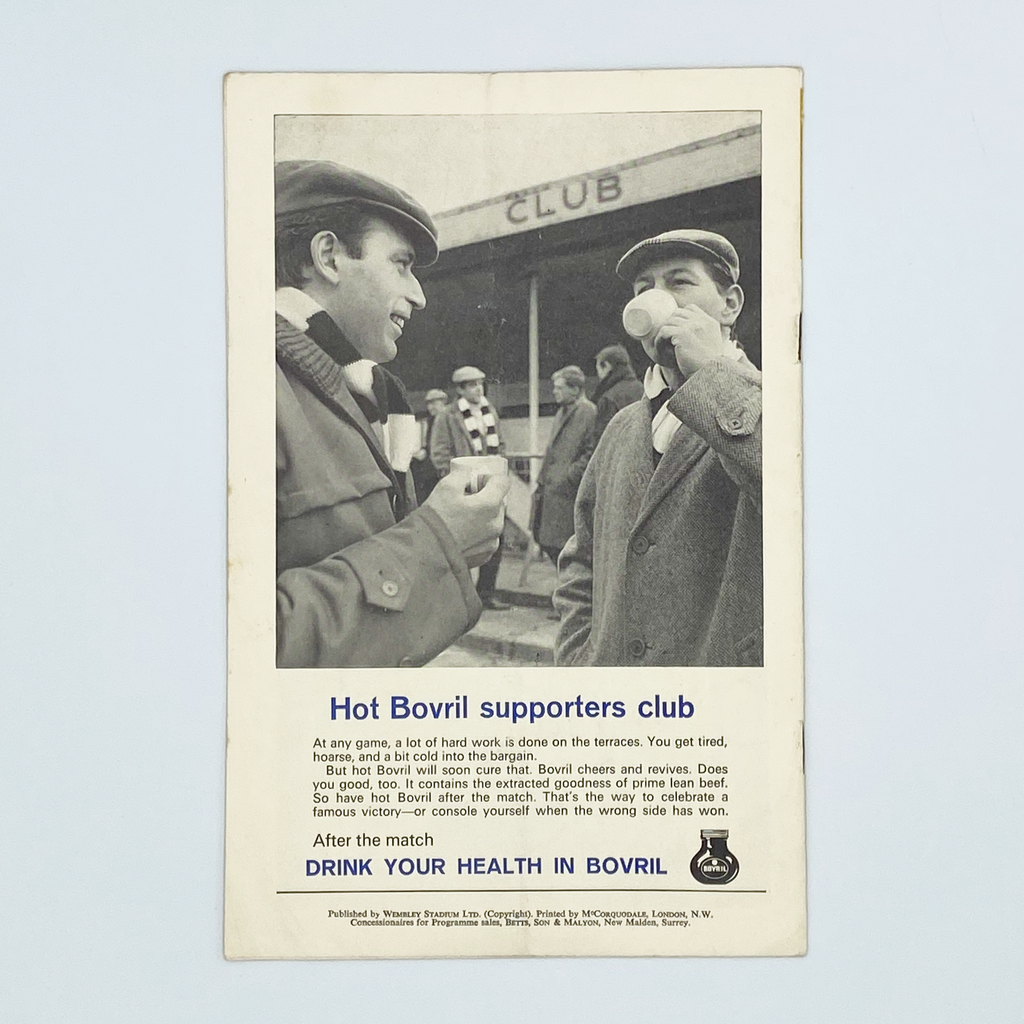 England vs Belgium Programme (21 October, 1964)