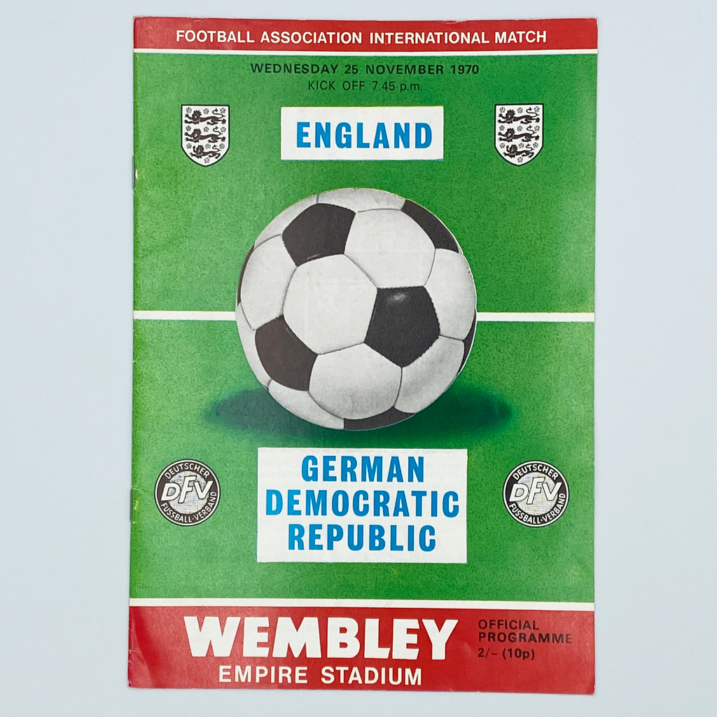 England vs East Germany Programme & Ticket (25 November, 1970)