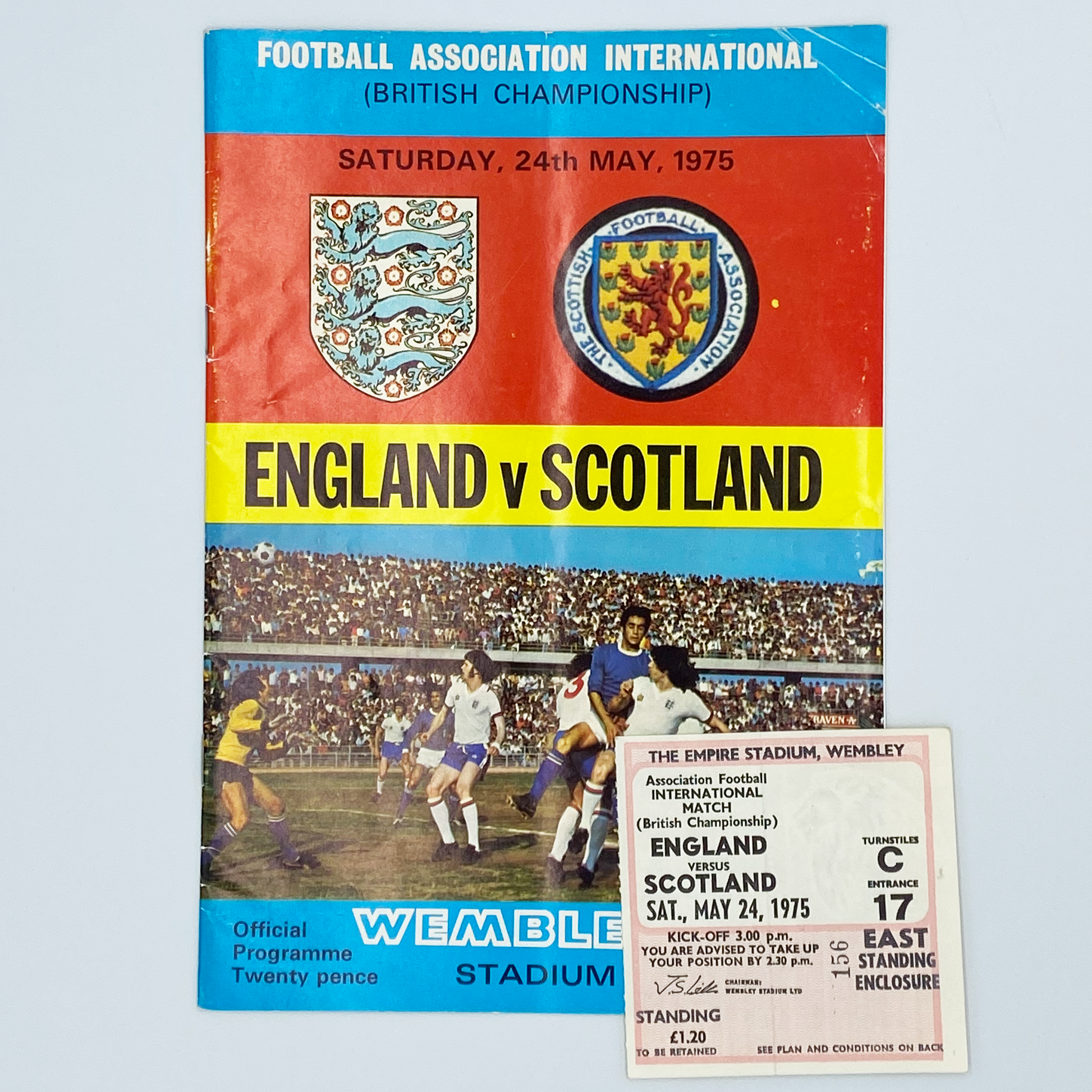 England vs Scotland Programme & Ticket (24 May, 1975)