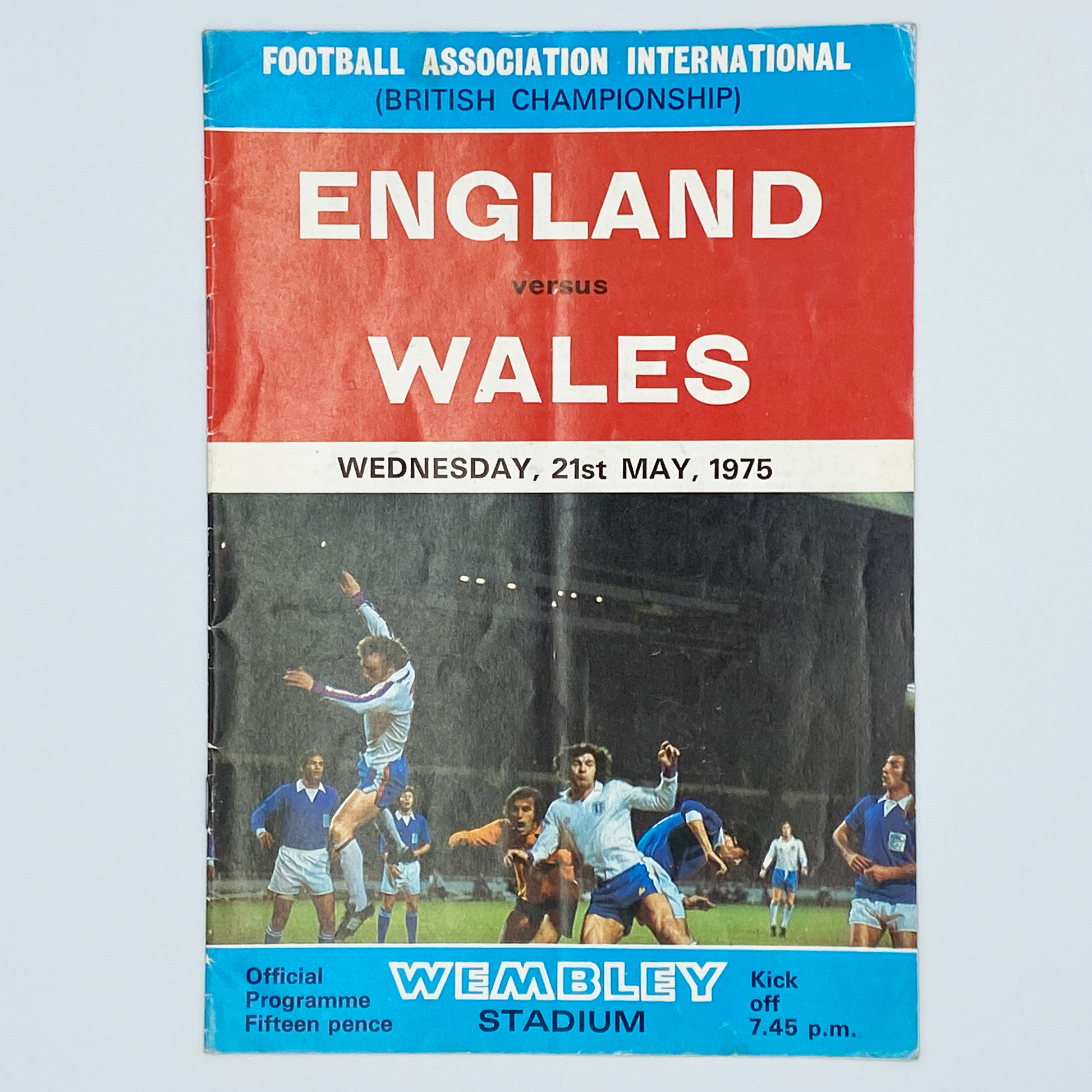 England vs Wales Programme & Ticket (21 May, 1975)