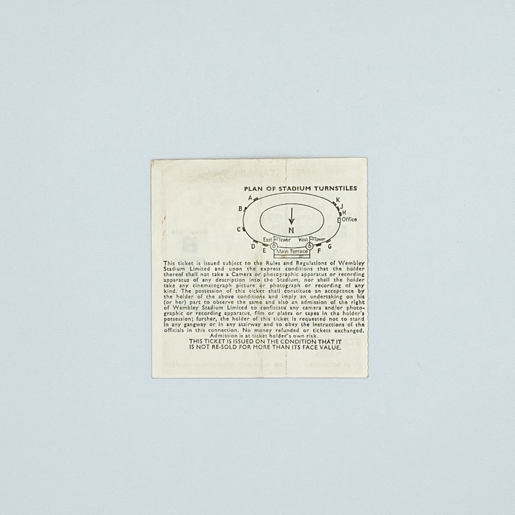 England vs Wales Programme & Ticket (21 May, 1975)