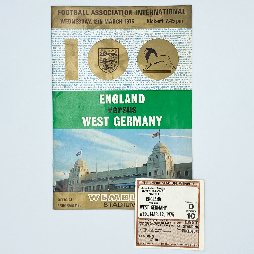 England vs West Germany Programme & Ticket (12 March, 1975)
