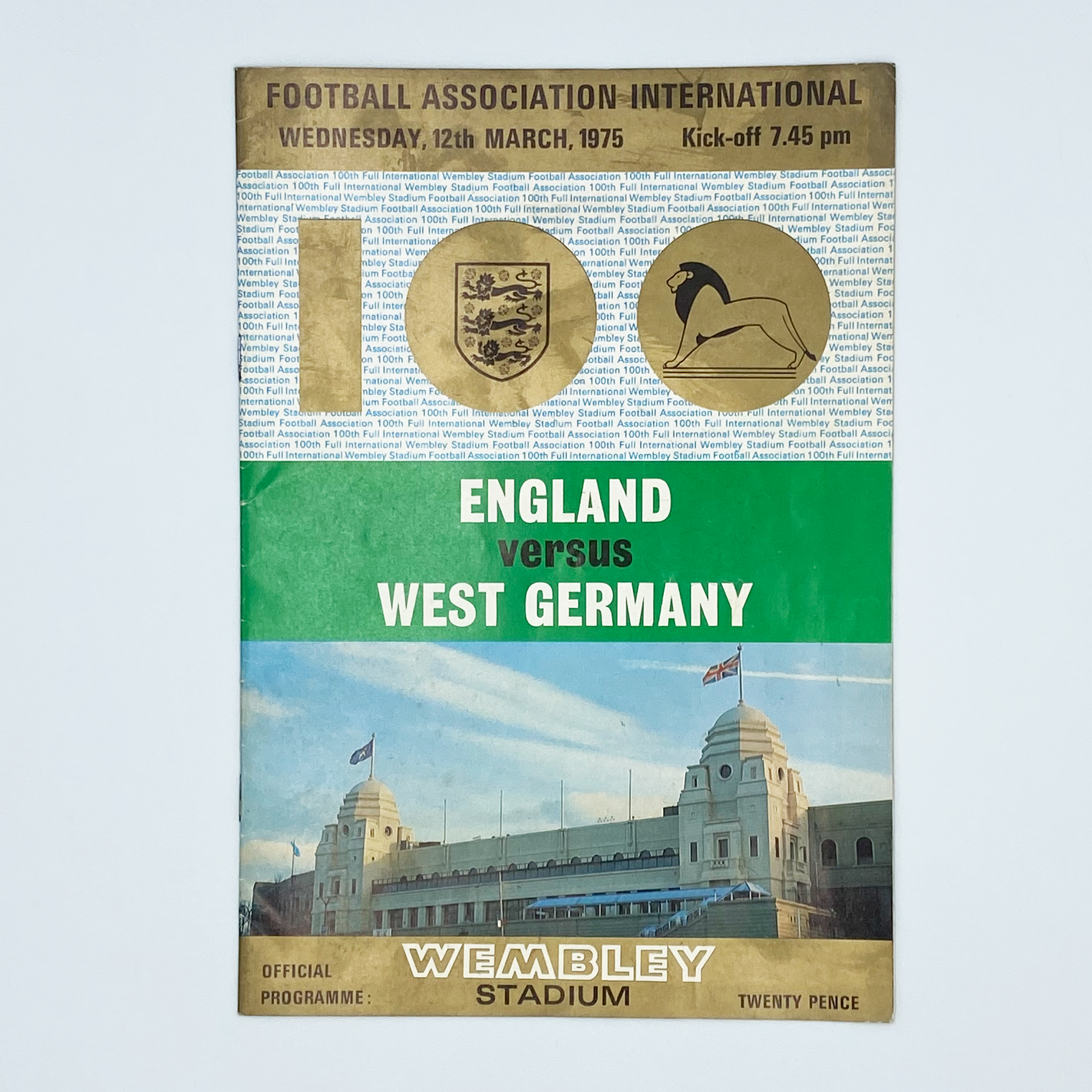 England vs West Germany Programme & Ticket (12 March, 1975)
