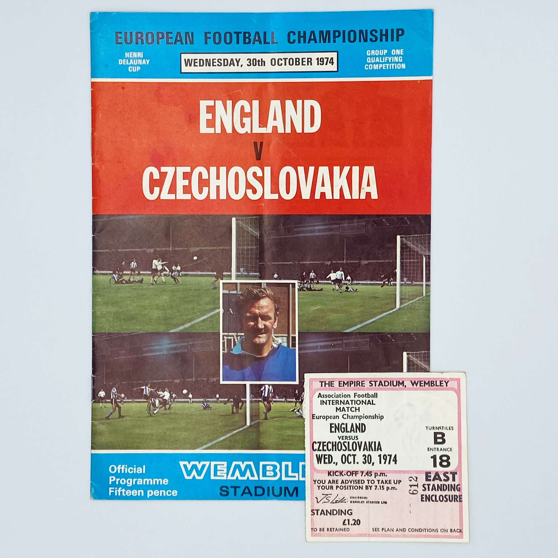 England vs Czechoslovakia Programme & Ticket (30 October, 1974)