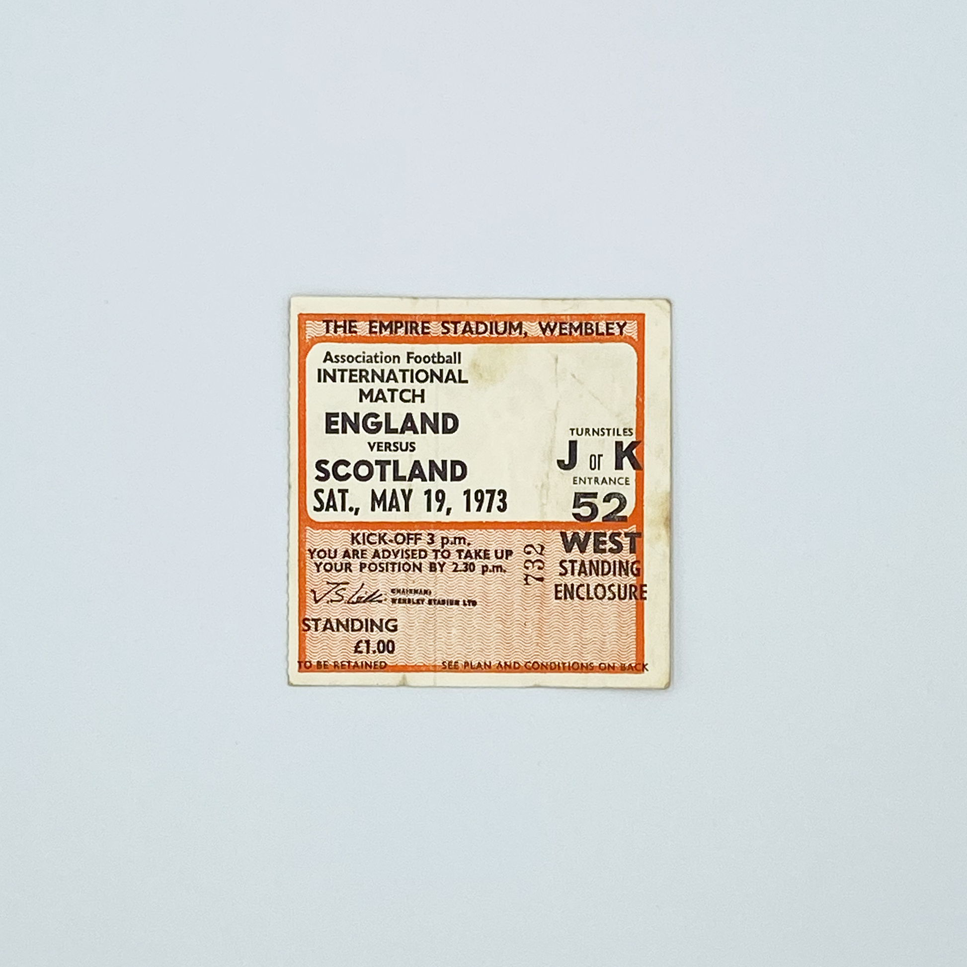 England vs Scotland Programme & Ticket (19 May, 1973)