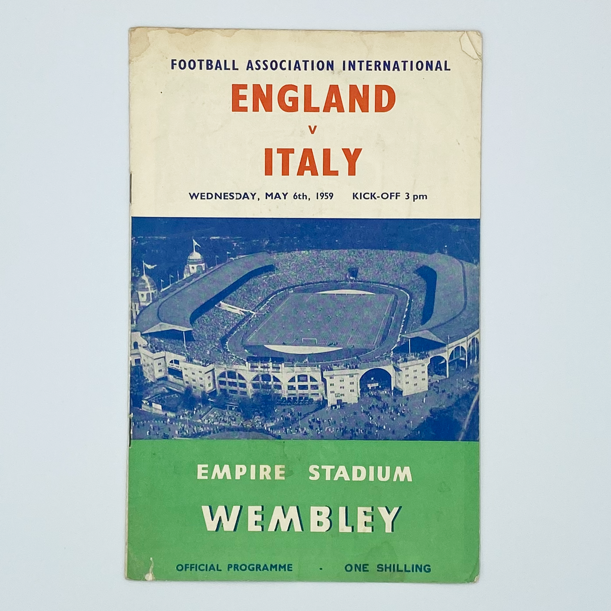 England vs Italy Programme & Ticket (6 May, 1959)