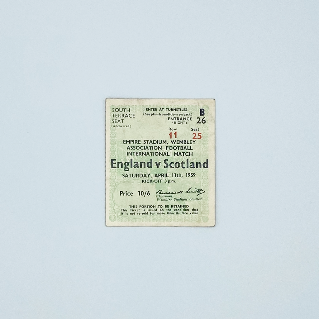 England vs Scotland Programme & Ticket (11 April, 1959)