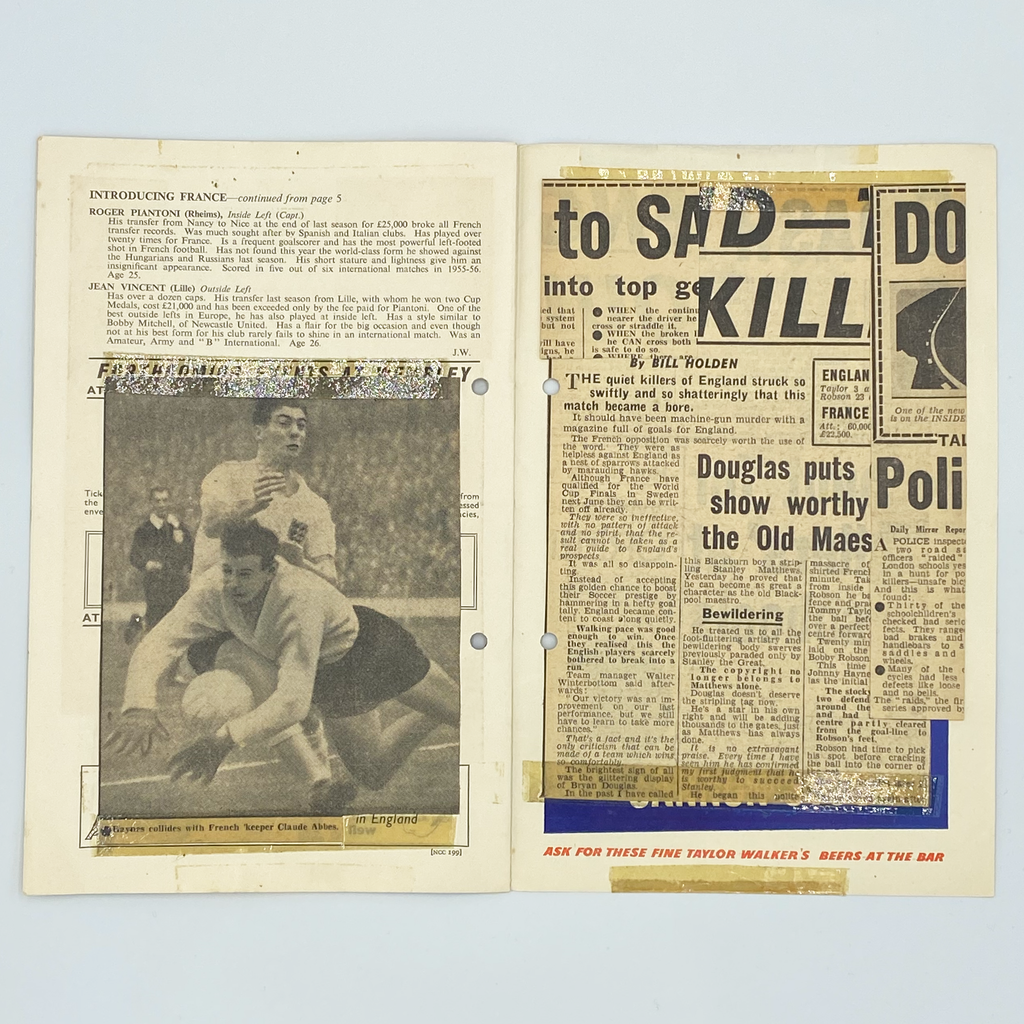 England vs France Programme & Ticket (27 November, 1957)