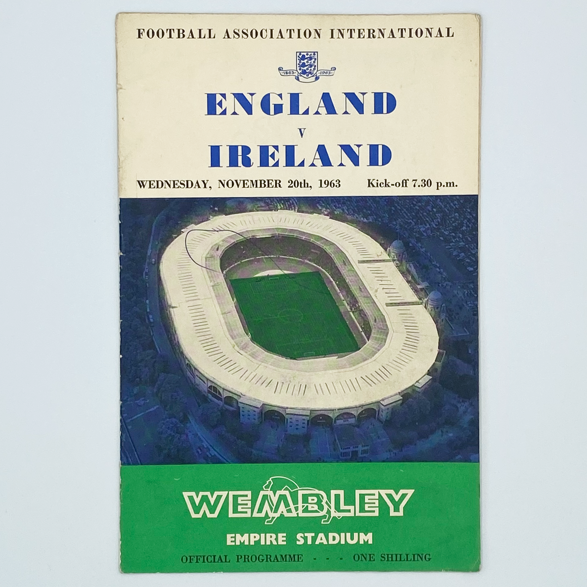 England vs Northern Ireland Programme & Ticket (20 November, 1963)