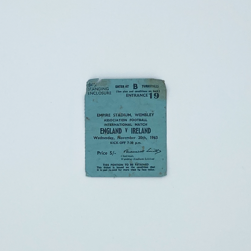 England vs Northern Ireland Programme & Ticket (20 November, 1963)