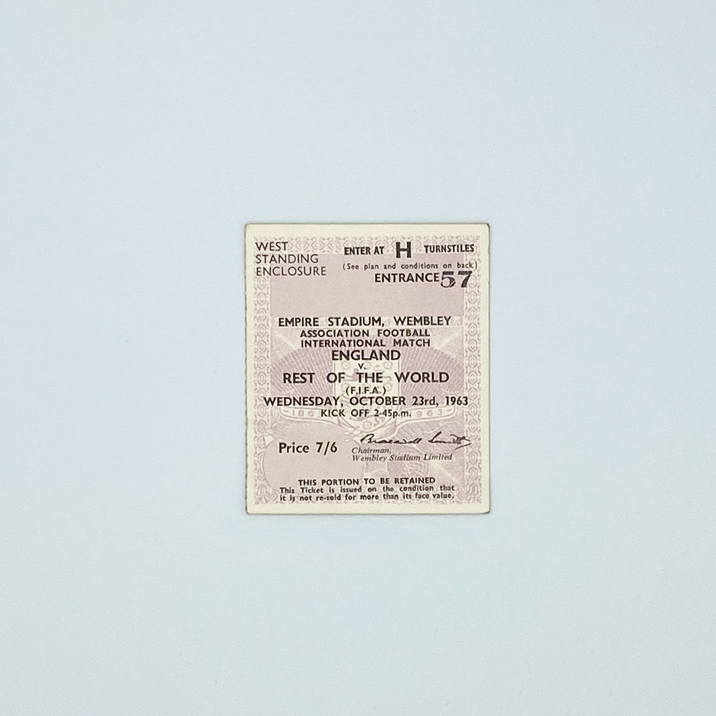 England vs Rest of the World Programme & Ticket (23 October, 1963)