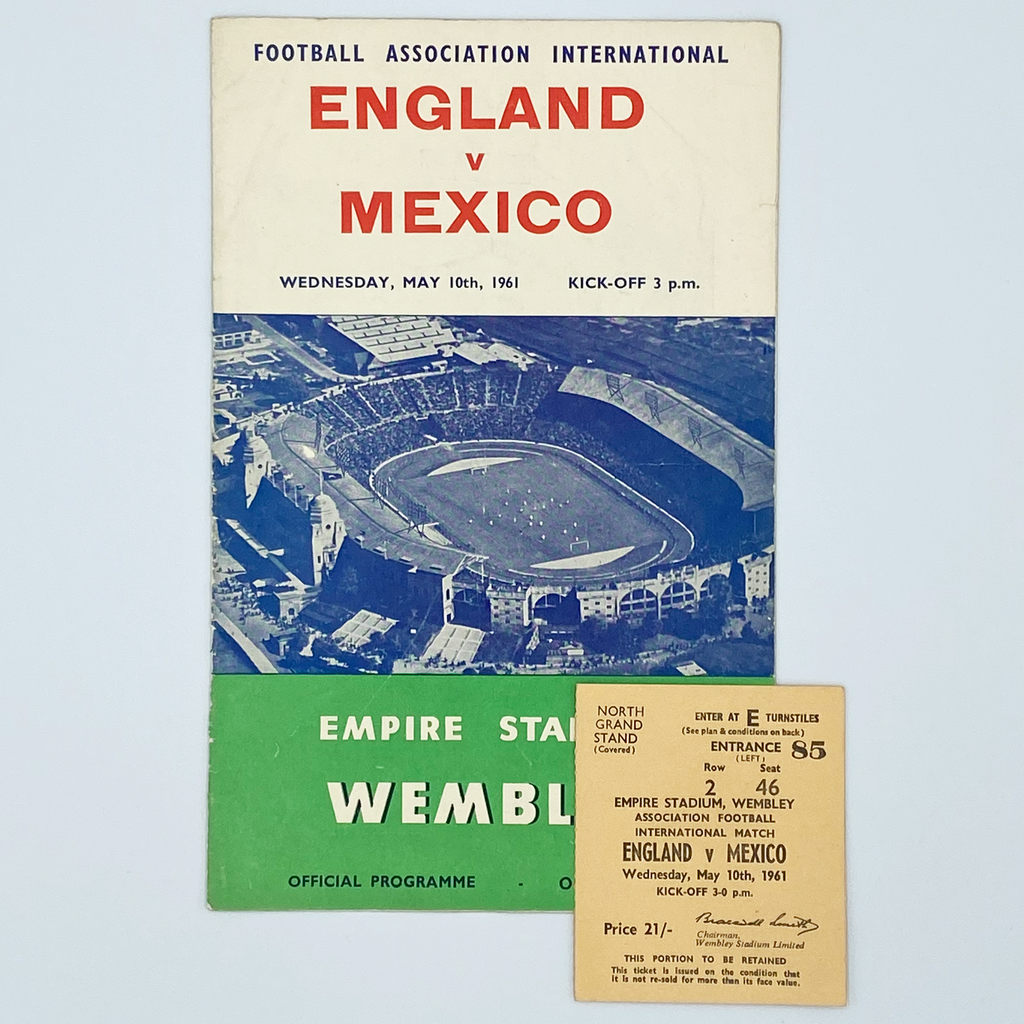 England vs Mexico Programme & Ticket (10 May, 1961)