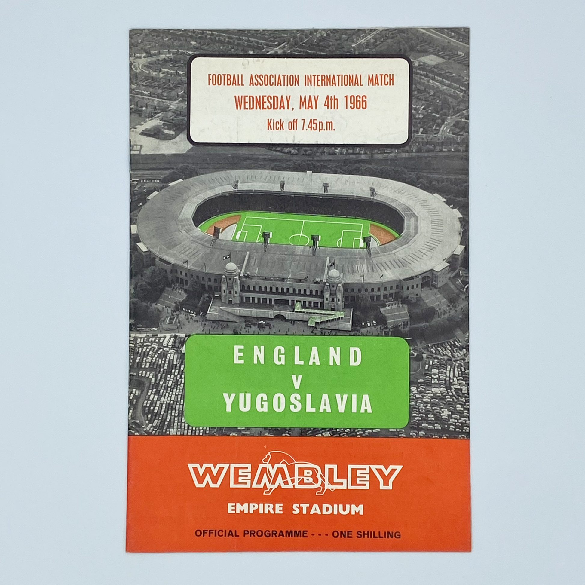 England vs Yugoslavia Programme (4 May, 1966)