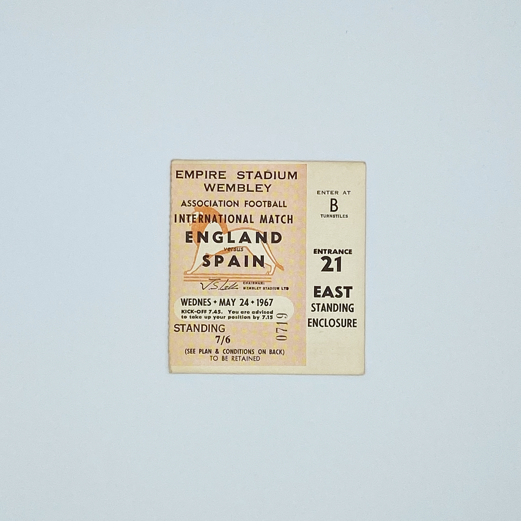 England vs Spain Programme & Ticket (24 May, 1967)
