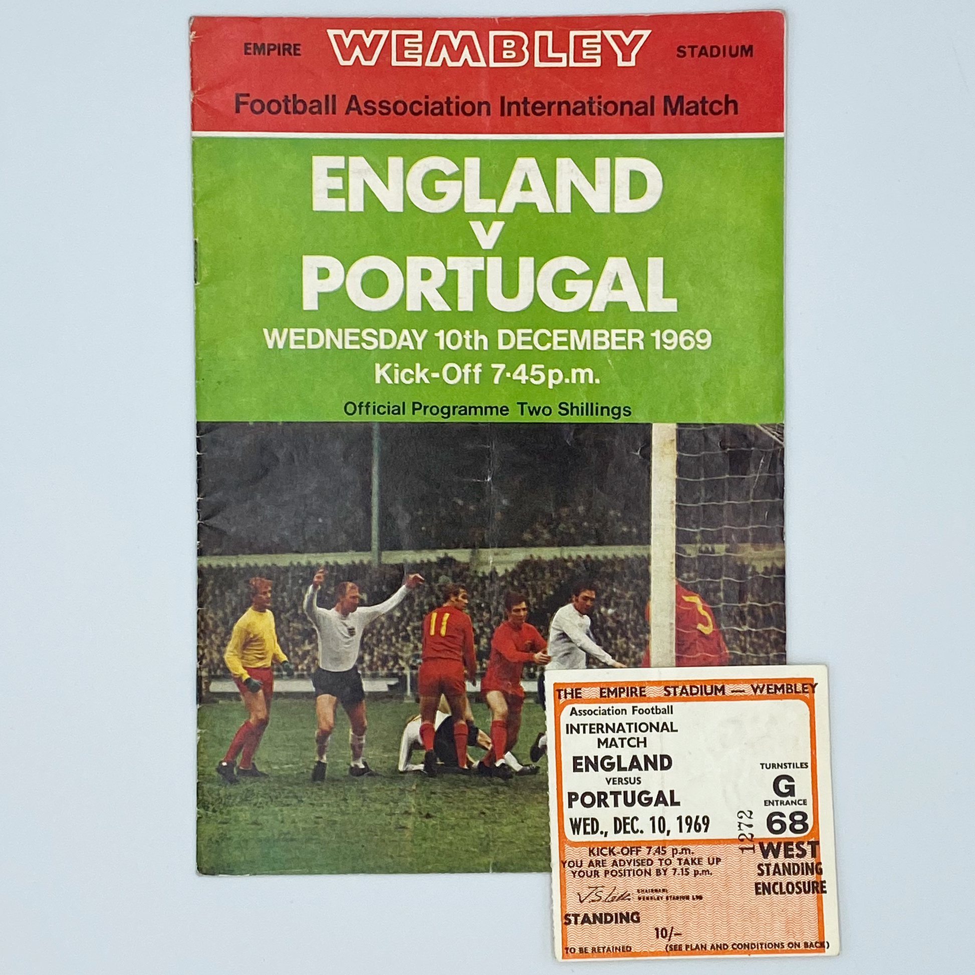 England vs Portugal Programme & Ticket (10 December, 1969)