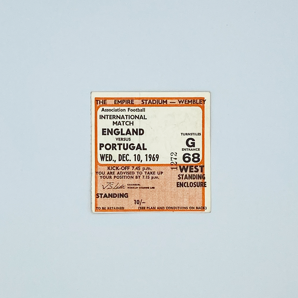 England vs Portugal Programme & Ticket (10 December, 1969)