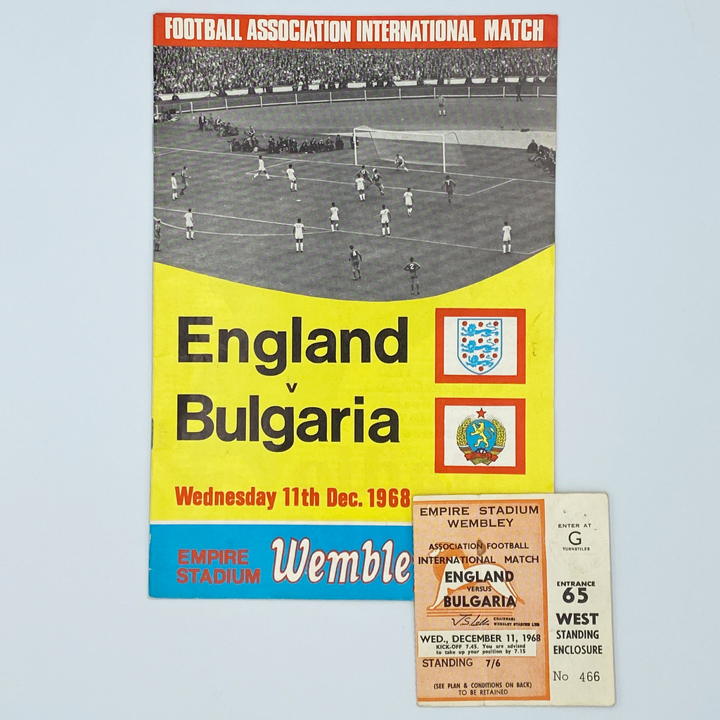 England vs Bulgaria Programme & Ticket (11 December, 1968)