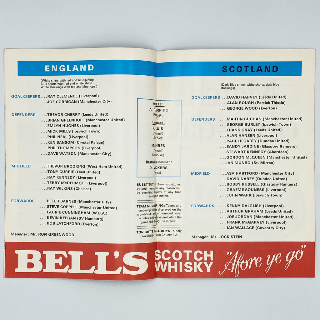 England vs Scotland Programme & Ticket (26 May, 1979)