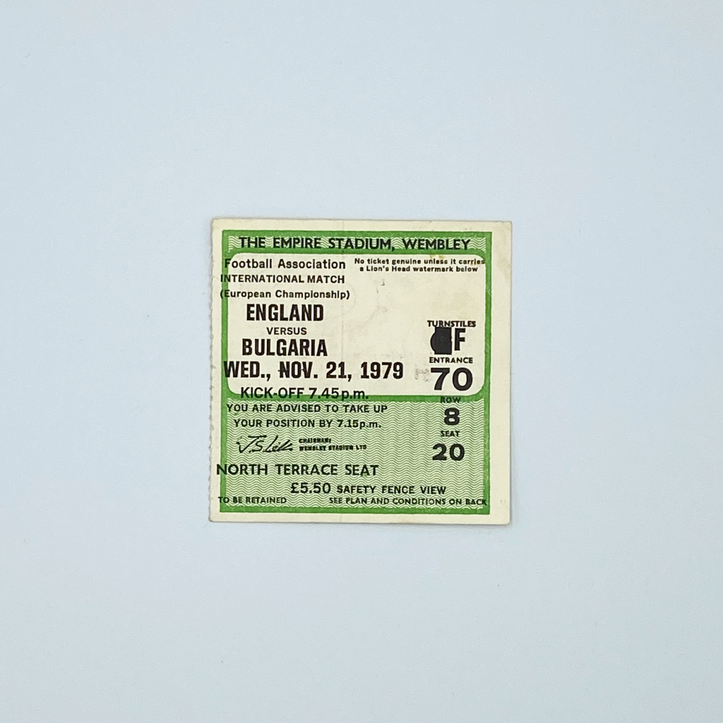 England vs Bulgaria Programme & Ticket (21 November, 1979)