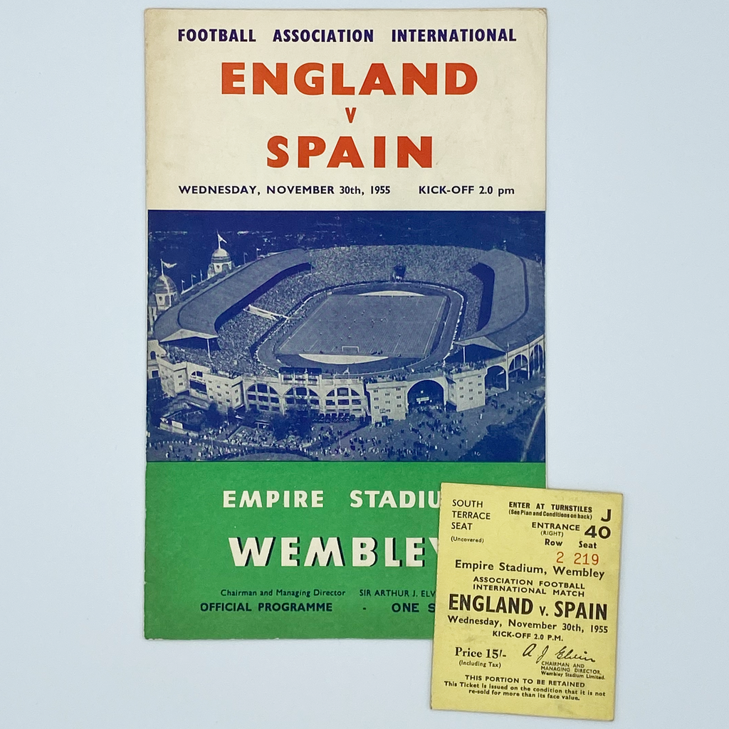 England vs Spain Programme & Ticket (30 November, 1955)