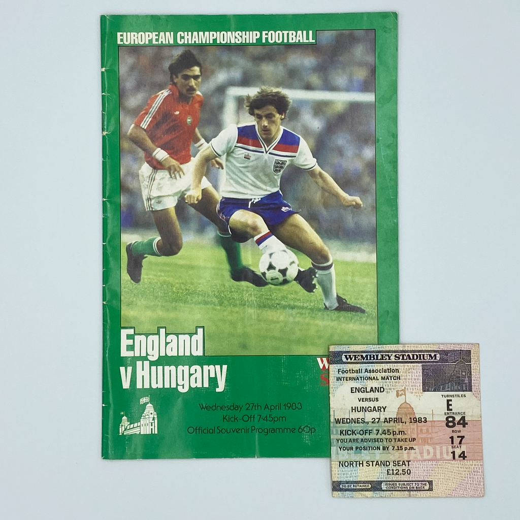 England vs Hungary Programme & Ticket (27 April, 1983)