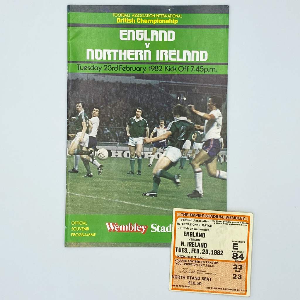 England vs Northern Ireland Programme & Ticket (23 February, 1983)