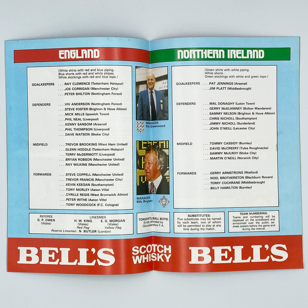 England vs Northern Ireland Programme & Ticket (23 February, 1983)