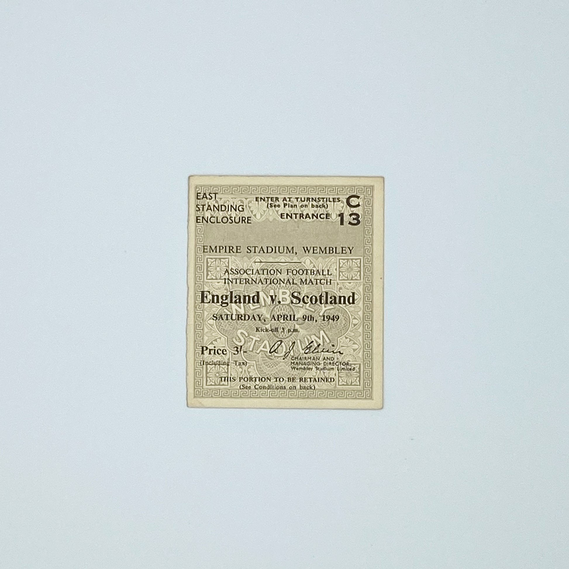 England vs Scotland Programme & Ticket (9 April, 1949)