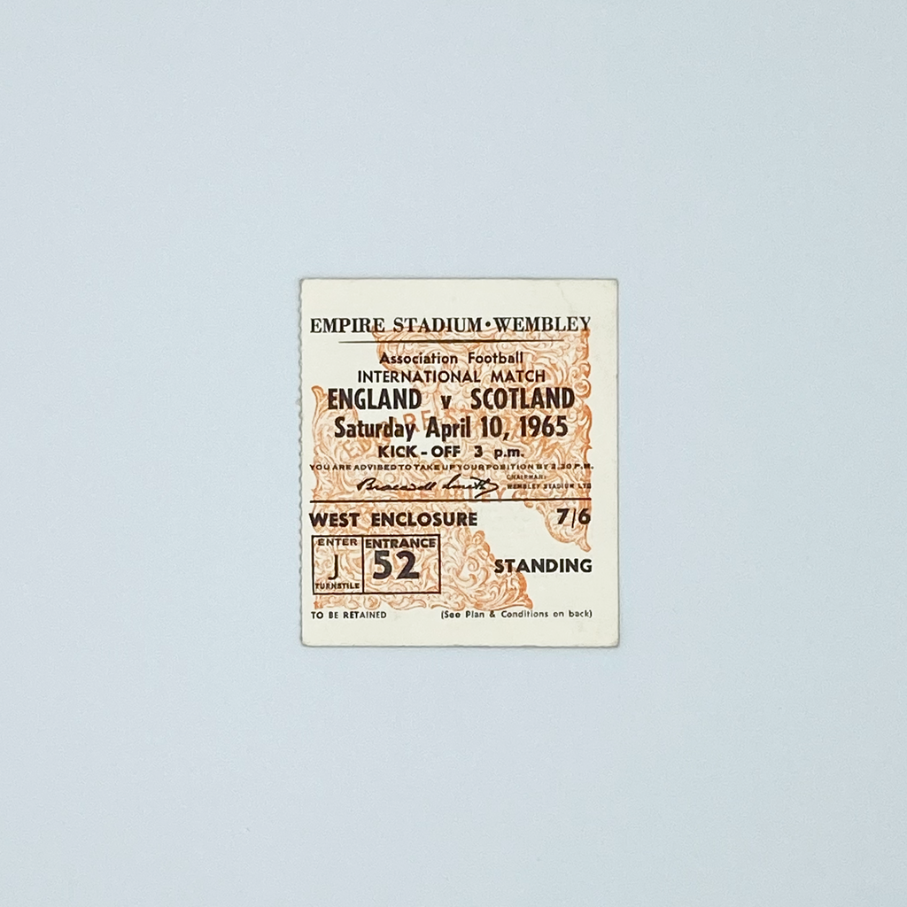 England vs Scotland Programme & Ticket (10 April, 1965)