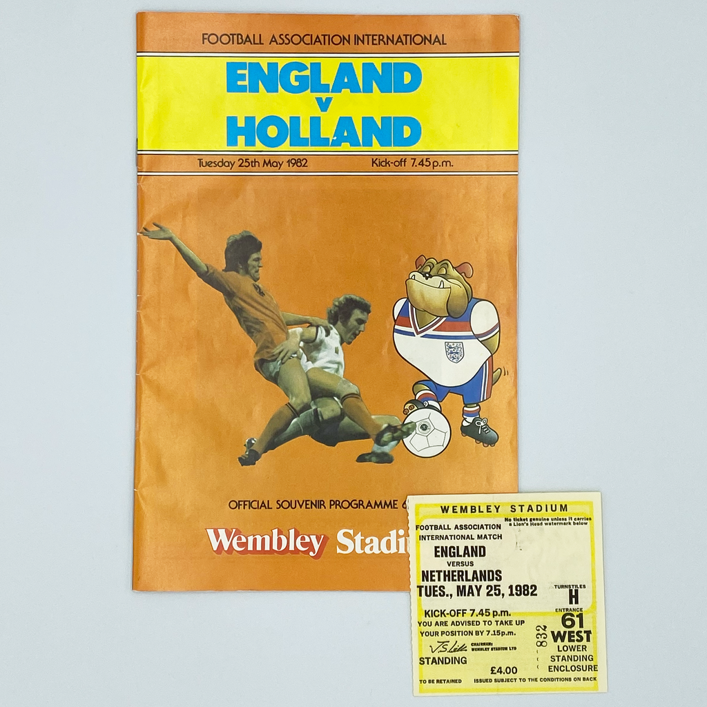 England vs Netherlands Programme & Ticket (25 May, 1982)