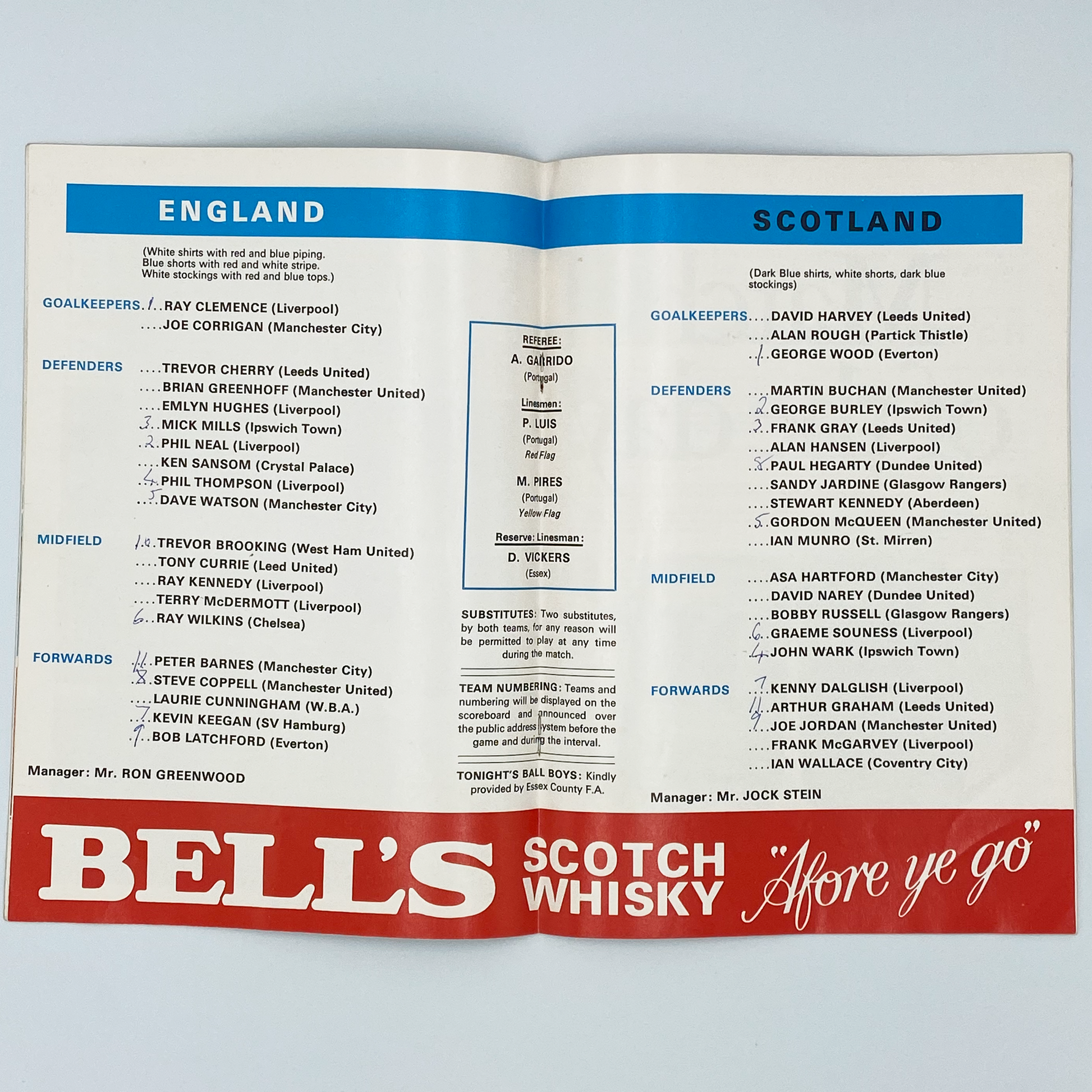 England vs Scotland Programme & Ticket (26 May, 1979)