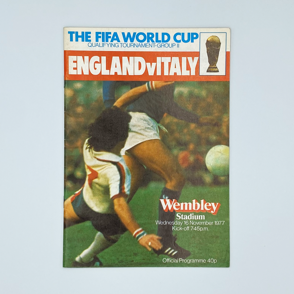 England vs Italy Programme (16 November, 1977)