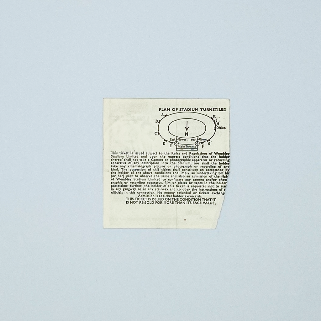 England vs Northern Ireland Programme & Ticket (16 May, 1978)