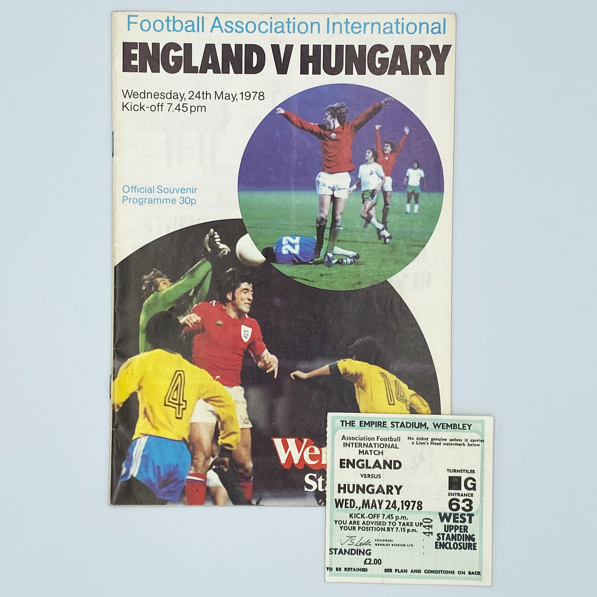 England vs Hungary Programme & Ticket (24 May, 1978)