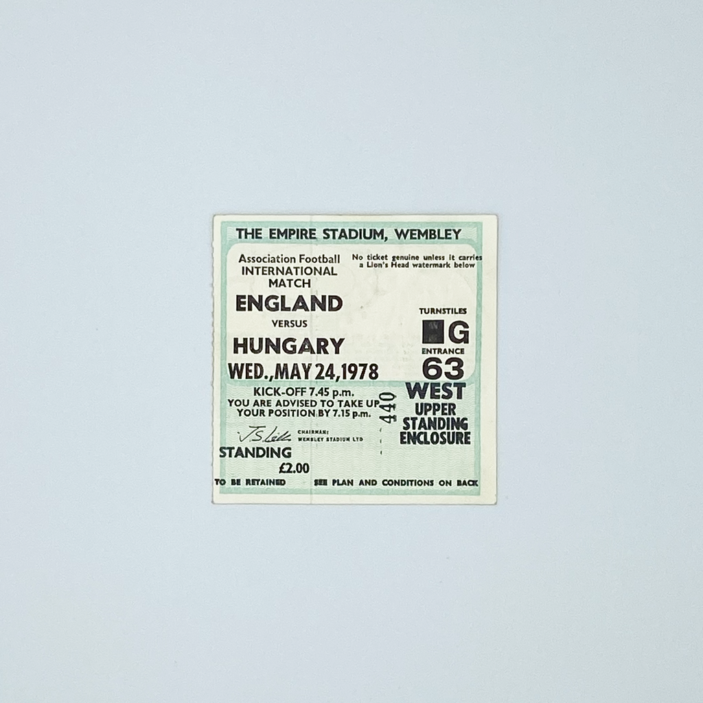 England vs Hungary Programme & Ticket (24 May, 1978)